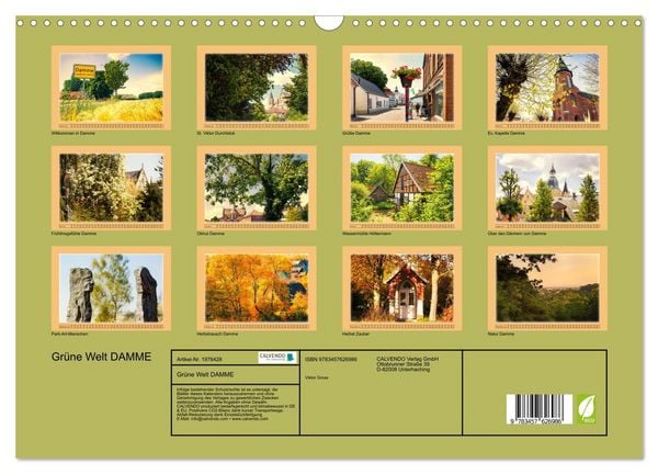 Produktbild: Gr&uuml;ne Welt DAMME (Wandkalender 2026 DIN A3 quer), CALVENDO Monatskalender