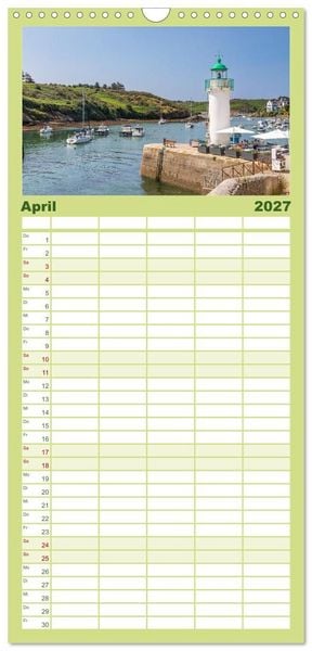 Produktbild: Familienplaner 2027 - Morbihan - Eine Entdeckungsreise in den S&uuml;den der Bretagne mit 5 Spalten (Wandkalender, 21 x 45 cm) CALVENDO