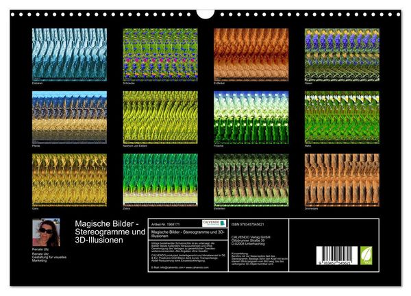 Produktbild: Magische Bilder - Stereogramme und 3D-Illusionen (Wandkalender 2026 DIN A3 quer), CALVENDO Monatskalender