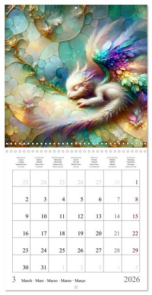 Produktbild: De jolis b&eacute;b&eacute;s dragons (Calendrier mural carr&eacute; 2026 30x30 cm) Calendrier double avec une page pour vos prises de notes