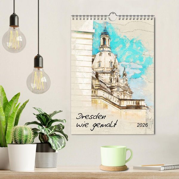 Produktbild: Dresden wie gemalt (Wandkalender 2026 DIN A4 hoch), CALVENDO Monatskalender