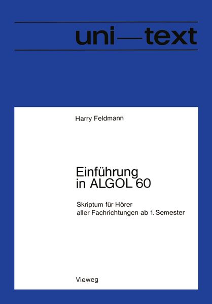 Produktbild: Einf&uuml;hrung in ALGOL 60