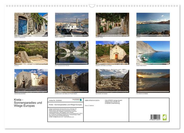 Produktbild: Kreta - Sonnenparadies und Wiege Europas (Wandkalender 2026 DIN A2 quer), CALVENDO Monatskalender