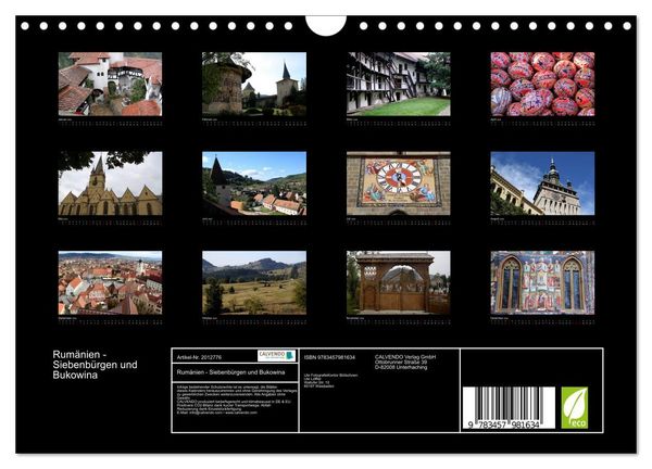 Produktbild: Rum&auml;nien - Siebenb&uuml;rgen und Bukowina (Wandkalender 2026 DIN A4 quer), CALVENDO Monatskalender