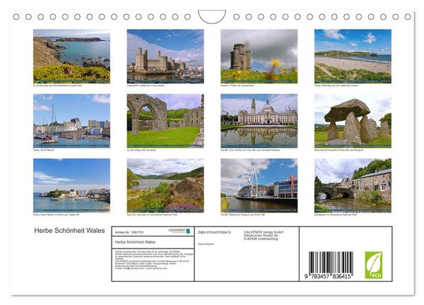 Produktbild: Herbe Sch&ouml;nheit Wales (Wandkalender 2026 DIN A4 quer), CALVENDO Monatskalender