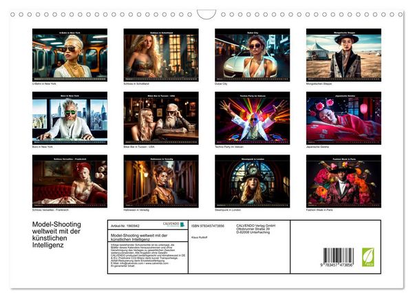 Produktbild: Model-Shooting weltweit mit der k&uuml;nstlichen Intelligenz (Wandkalender 2026 DIN A3 quer), CALVENDO Monatskalender