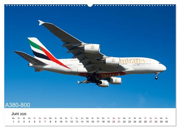Produktbild: Flugzeuge von Airbus (Wandkalender 2026 DIN A2 quer), CALVENDO Monatskalender