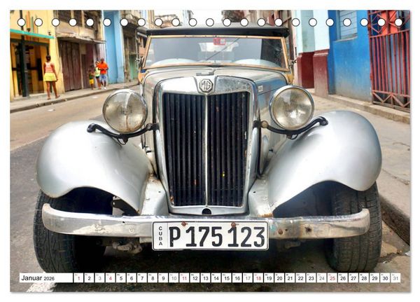 Produktbild: MG Classics - Britische Oldtimer in Kuba (Tischkalender 2026 DIN A5 quer), CALVENDO Monatskalender