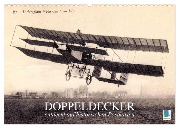 Produktbild: Doppeldecker entdeckt auf historischen Postkarten (Wandkalender 2026 DIN A2 quer), CALVENDO Monatskalender