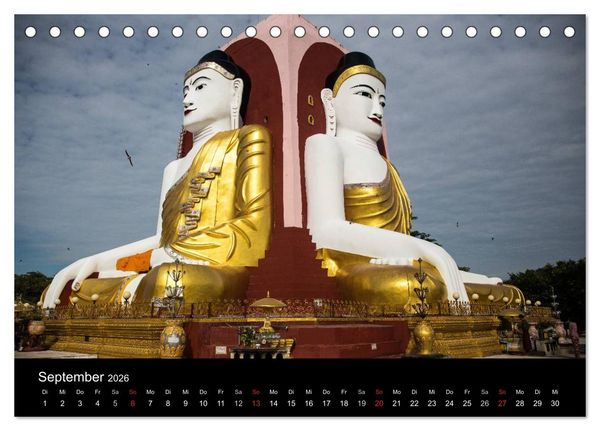 Produktbild: Myanmar 2026 (Tischkalender 2026 DIN A5 quer), CALVENDO Monatskalender