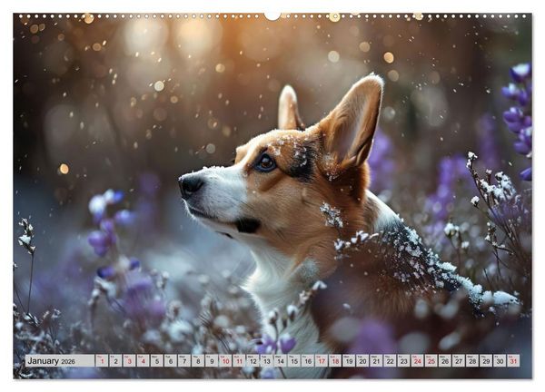 Produktbild: Corgis in Bloom (Wall Calendar 2026 DIN A2 landscape), CALVENDO 12 Month Wall Calendar