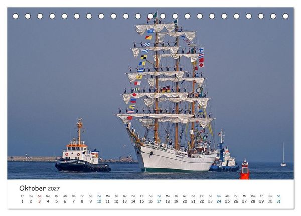 Produktbild: Mit Segel, Rah und Gaffel (Tischkalender 2027 DIN A5 quer), CALVENDO Monatskalender
