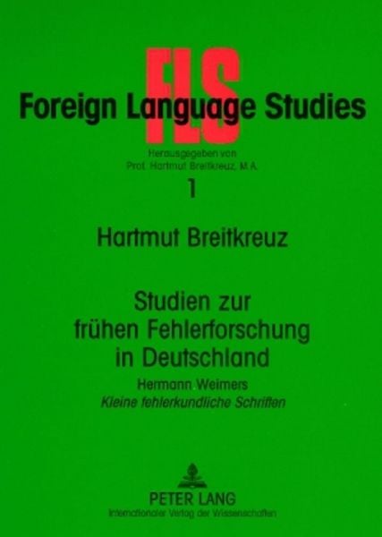 Produktbild: Studien zur fr&uuml;hen Fehlerforschung in Deutschland