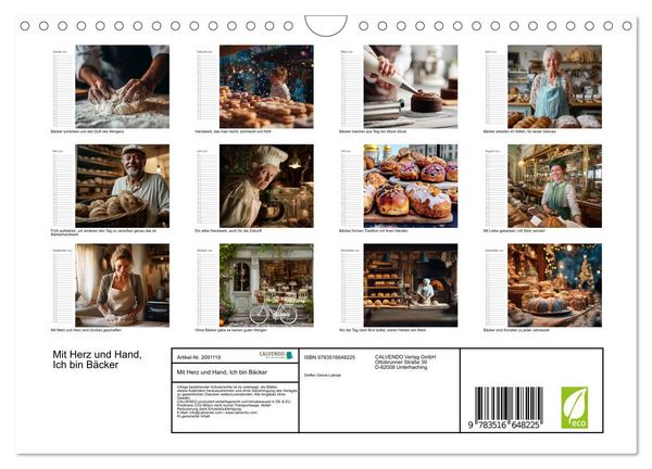 Produktbild: Mit Herz und Hand, Ich bin B&auml;cker (Wandkalender 2026 DIN A4 quer), CALVENDO Monatskalender