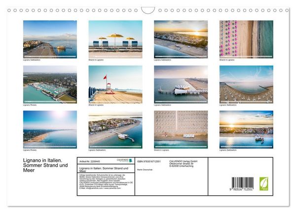 Produktbild: Lignano in Italien. Sommer Strand und Meer (Wandkalender 2026 DIN A3 quer), CALVENDO Monatskalender