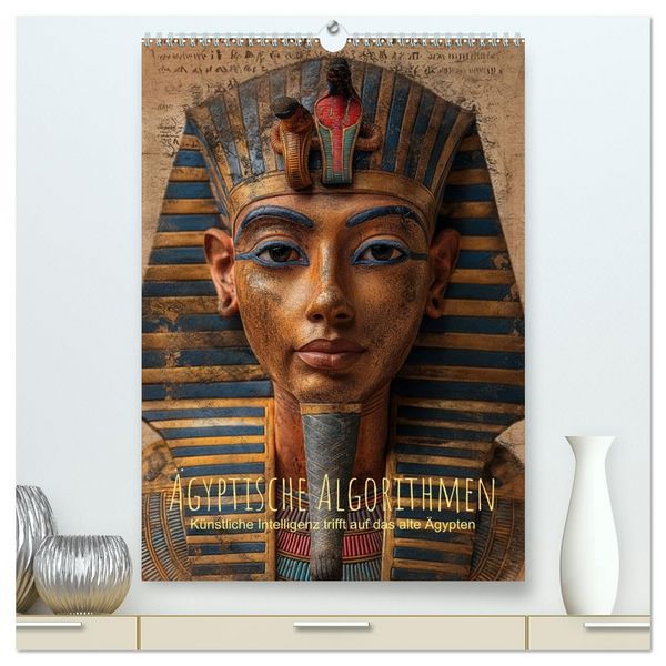 Produktbild: &Auml;gyptische Algorithmen - K&uuml;nstliche Intelligenz trifft auf das alte &Auml;gypten (hochwertiger Premium Wandkalender 2026 DIN A2 hoch), Kunstdruck in Hochglanz