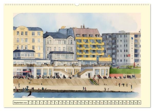 Produktbild: BORKUM Perle der Nordsee (hochwertiger Premium Wandkalender 2026 DIN A2 quer), Kunstdruck in Hochglanz