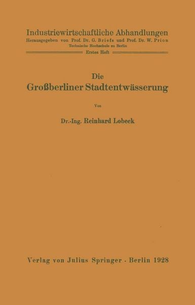Produktbild: Die Gro&szlig;berliner Stadtentw&auml;sserung