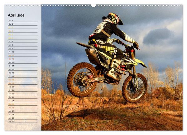 Produktbild: Motocross - tollk&uuml;hne Kerle (hochwertiger Premium Wandkalender 2026 DIN A2 quer), Kunstdruck in Hochglanz