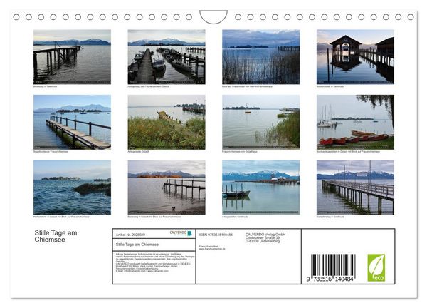 Produktbild: Stille Tage am Chiemsee (Wandkalender 2026 DIN A4 quer), CALVENDO Monatskalender
