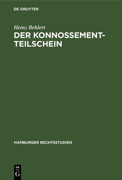 Produktbild: Der Konnossement-Teilschein