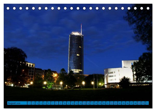 Produktbild: Essen Lichter der Nacht (Tischkalender 2026 DIN A5 quer), CALVENDO Monatskalender