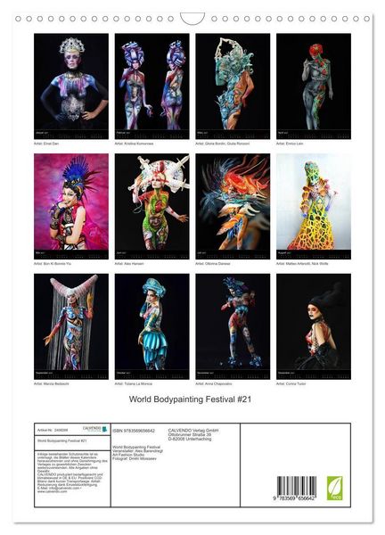 Produktbild: World Bodypainting Festival #21 (Wandkalender 2027 DIN A3 hoch), CALVENDO Monatskalender