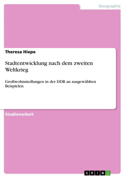 Produktbild: Stadtentwicklung nach dem zweiten Weltkrieg