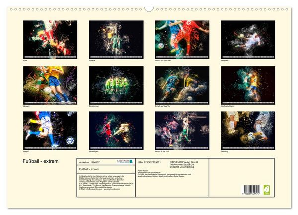 Produktbild: Fu&szlig;ball - extrem (Wandkalender 2026 DIN A2 quer), CALVENDO Monatskalender