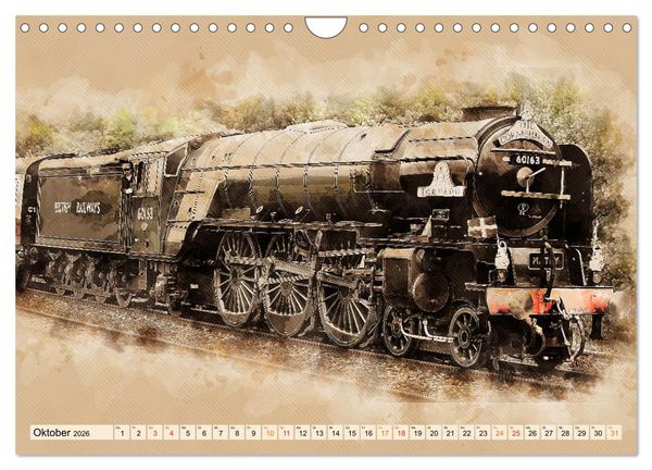 Produktbild: Dampflokomotiven - wundersch&ouml;ne Giganten auf Schienen (Wandkalender 2026 DIN A4 quer), CALVENDO Monatskalender