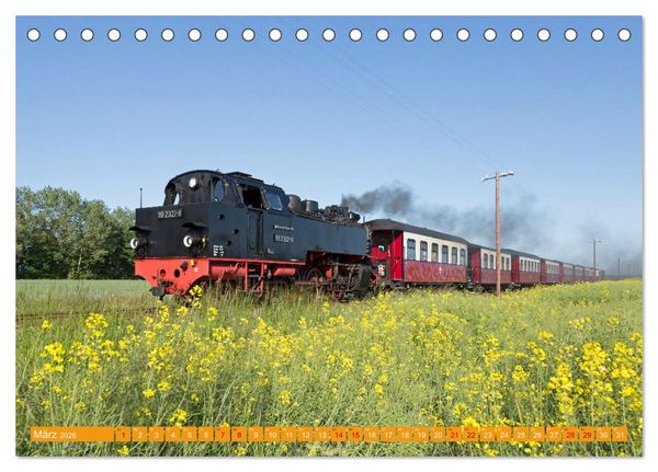 Produktbild: Dampfeisenbahnen in Deutschland (Tischkalender 2026 DIN A5 quer), CALVENDO Monatskalender