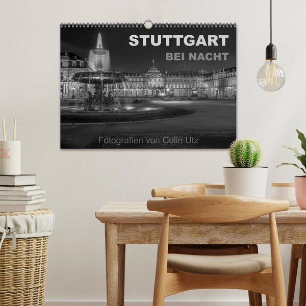 Produktbild: Stuttgart bei Nacht (Wandkalender 2026 DIN A3 quer), CALVENDO Monatskalender