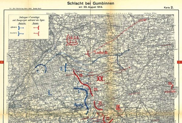 Produktbild: Historische Karten: SCHLACHTEN UM OSTPREUSSEN 1914