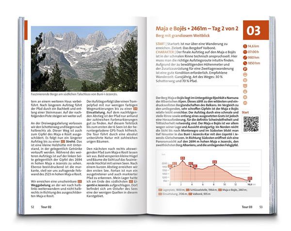 Produktbild: KOMPASS Wanderf&uuml;hrer Albanien, 50 Touren mit Extra-Tourenkarte