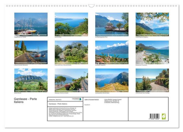 Produktbild: Gardasee - Perle Italiens (Wandkalender 2027 DIN A2 quer), CALVENDO Monatskalender