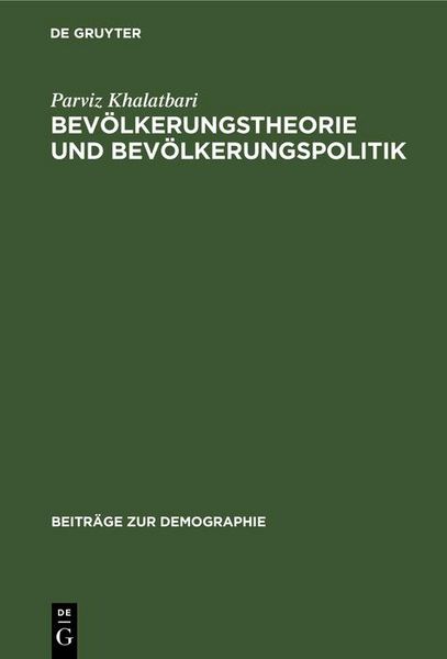 Produktbild: Bev&ouml;lkerungstheorie und Bev&ouml;lkerungspolitik