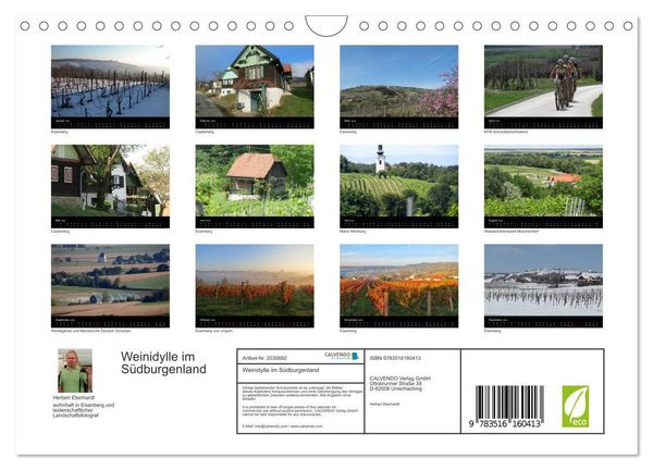 Produktbild: Weinidylle im S&uuml;dburgenland (Wandkalender 2026 DIN A4 quer), CALVENDO Monatskalender