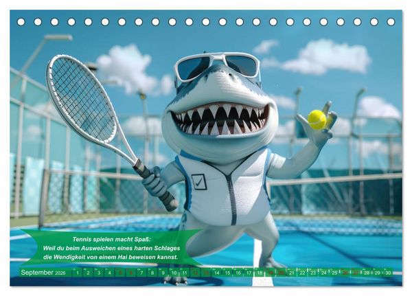 Produktbild: Der tierisch lustige Tennis-Kalender (Tischkalender 2026 DIN A5 quer), CALVENDO Monatskalender