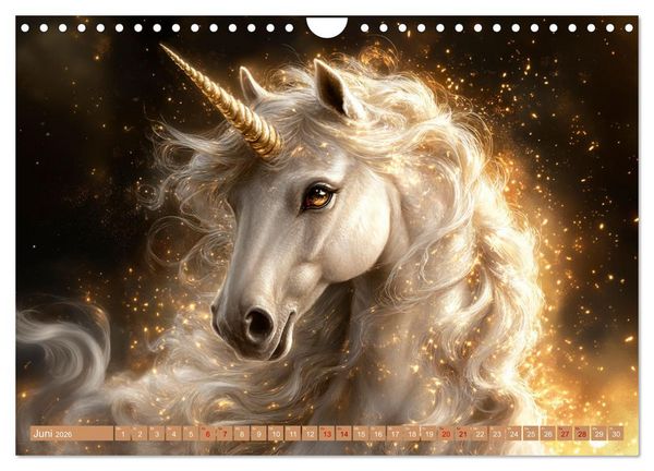Produktbild: Zwischen Glitzer und Fantasie-Einh&ouml;rner durchs Jahr (Wandkalender 2026 DIN A4 quer), CALVENDO Monatskalender