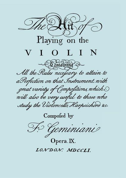 Produktbild: The Art of Playing on the Violin. [Facsimile of 1751 edition].