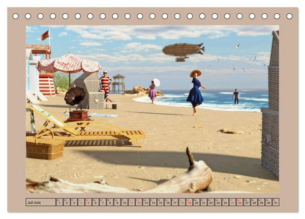 Produktbild: Steampunk Ferien (Tischkalender 2026 DIN A5 quer), CALVENDO Monatskalender