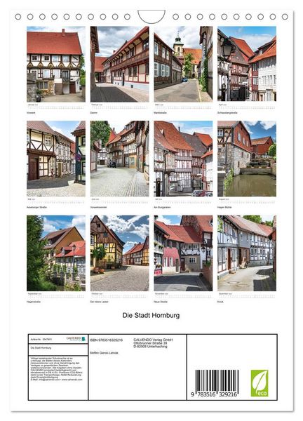 Produktbild: Die Stadt Hornburg (Wandkalender 2026 DIN A4 hoch), CALVENDO Monatskalender