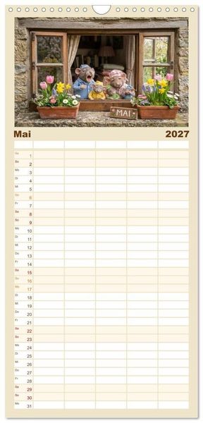 Produktbild: Familienplaner 2027 - Zauberhafte Welt der Rattlis mit 5 Spalten (Wandkalender, 21 x 45 cm) CALVENDO