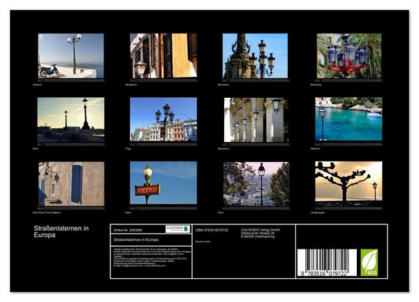 Produktbild: Stra&szlig;enlaternen in Europa (Wandkalender 2026 DIN A4 quer), CALVENDO Monatskalender