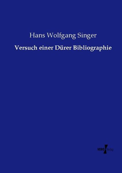 Produktbild: Versuch einer D&uuml;rer Bibliographie
