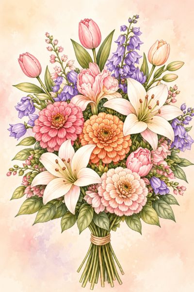 Produktbild: Blumenstr&auml;u&szlig;e &ndash; Blumen Malbuch f&uuml;r Erwachsene mit 50 sch&ouml;nen Ausmalbildern