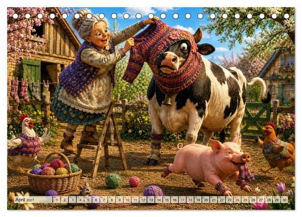 Produktbild: Die strickende Oma (Tischkalender 2027 DIN A5 quer), CALVENDO Monatskalender