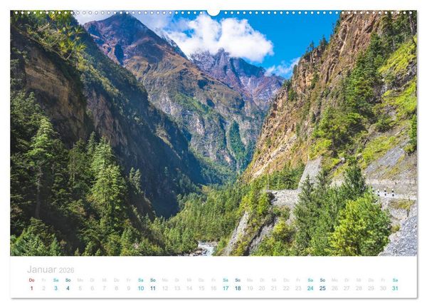 Produktbild: Abenteuer Himalaya - Fernwandern im Annapurna (Wandkalender 2026 DIN A2 quer), CALVENDO Monatskalender