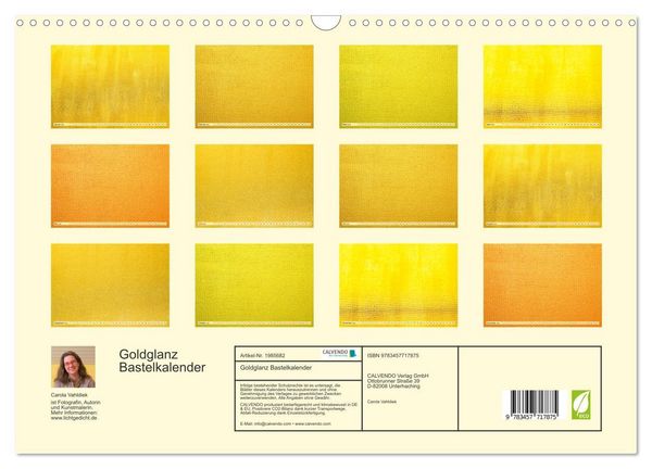 Produktbild: Goldglanz Bastelkalender (Wandkalender 2026 DIN A3 quer), CALVENDO Monatskalender