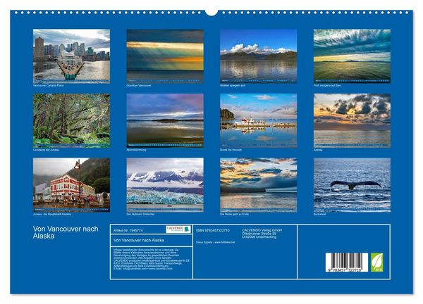 Produktbild: Von Vancouver nach Alaska (hochwertiger Premium Wandkalender 2026 DIN A2 quer), Kunstdruck in Hochglanz